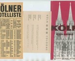 Koln Cologne Brochures &amp; Card Germany 1962 - £15.10 GBP