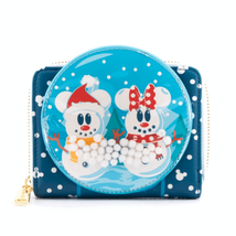 Loungefly X Disney Mickey &amp; Minnie Snow Globe Zip Around Wallet - £15.62 GBP