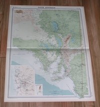 1922 ORIGINAL MAP OF SOUTH AUSTRALIA / CITY OF ADELAIDE INSET MAP - $27.96