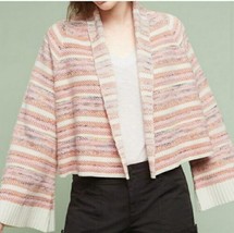 $118 MOTH mahalia crop kimono sweater S pink stripe oversize shawl boxy cardigan - £12.89 GBP