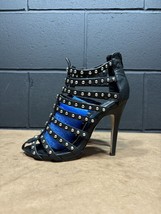 Dolce Vita Black Leather Strappy Sandals Studded Heels Women’s Sz 7 - £23.87 GBP