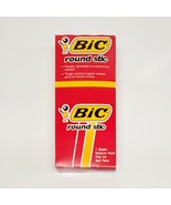 Vintage 1987 Bic Round Stic Ball Pens Medium Point Red Ink Box Of 12- Ne... - $259.19 MXN