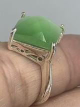 Beautiful faceted Green chalcedony and sterling Silver CW ring.size 6 - £43.24 GBP