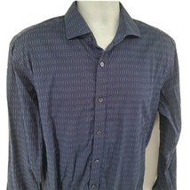 Bugatchi Shaped Fit Long Sleeve Button Up Jazzy Men&#39;s Shirt Size L Blue - £19.42 GBP