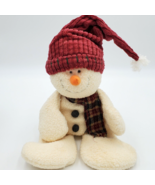 Vintage Russ Snowman CARROTS Plush 16&quot;h Weighted shelf Sitter Christmas ... - $25.73 CAD