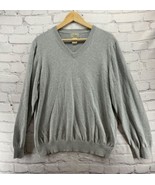 L L Bean Sweater Mens Sz L Gray 5% Cashmere V-Neck - £18.49 GBP