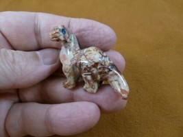 (y-din-br-24) BRONTOSAURUS dinosaur carving SOAPSTONE gem FIGURINE Apato... - $8.59
