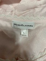 MISS ELAINE Long Sleeve  Satin Pink  Long Nightgown  L - £27.95 GBP
