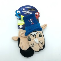 MLB Texas Rangers Mascot Mittens Kids Youth Unisex Plush Blue One Size - $9.74