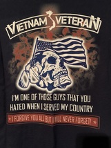 Nwot - Vietnam Veteran Skull Image Adult Size L Navy Blue Long Sleeve Tee - £16.10 GBP