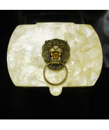 Medieval Lion Trinket Box Shrine Pocket mother of pearl Rosary case Mini... - $85.00
