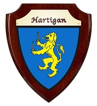 Hartigan Irish Coat of Arms Shield Plaque - Rosewood Finish - £35.15 GBP