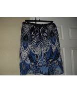 Peter Nygard New Multiple Shades Of Blue/Ivory/Purple Frilly Faux Wrap S... - €8,61 EUR