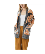 New Free People August Cardigan $228 SMALL Peach Petals Combo  - £69.07 GBP