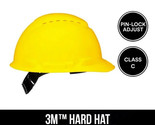 3M Pinlock Hard Hat Yellow Vented - $19.19