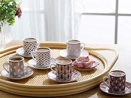 LaModaHome Espresso Coffee Cups with Saucers Danny Porcelain 12 Pieces Coffee Cu - £38.76 GBP
