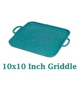 Pioneer Woman ~ TEAL Speckle ~ Square 10&quot; Griddle ~ Nonstick ~ Cast Alum... - £29.59 GBP