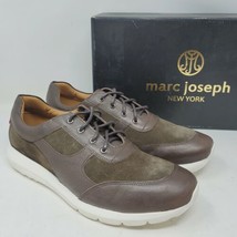 Marc Joseph Mens Manhattan Sneakers Olive Suede Mini Grainy Casual Shoes Sz 8.5 - £30.56 GBP