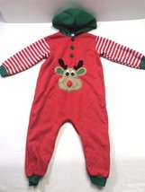 Christmas Reindeer One Piece Hoodie Outfit 24m By Royal Heir Vintage Sleeper - $27.99