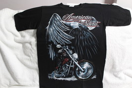 Eagle American Spirit Motorcycle Skeleton Moon T-SHIRT Shirt - $11.37