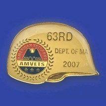 Massachusetts AMVETS  2007 Vintage Pin Helmet Shaped 63rd - $12.95