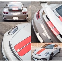 Two Tone Full Dual Rally First Hood, Roof, Rear Decals Porsche 911 2012-... - $93.50