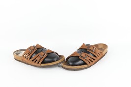 Vintage Birkenstock Womens 8 Distressed Suede Leather Web Strap Buckle S... - $39.55