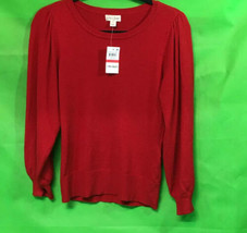 Women’s Maison Jules Puff Sleeve Sweater Red XS - £17.22 GBP