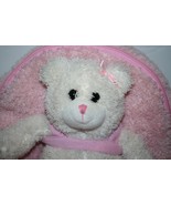 Popatu Teddy Bear Backpack Overnight Bag Pink Chenille Plush Stuffed Sof... - £11.43 GBP