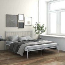 Modern White Metal Super King Size Bed Frame Base Solid Sturdy Bedroom F... - $208.53