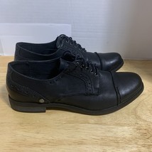 Crown Vintage Shoes Womens 9.5M Florentina Cap Toe Oxford Black Faux Lea... - $503.65 MXN