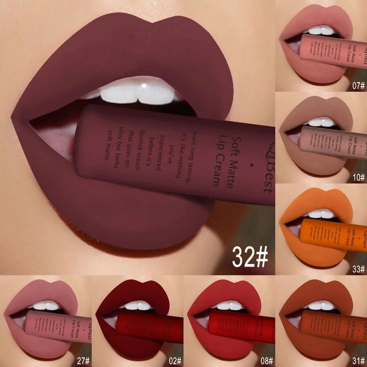 House Home Brand 34 Colors Waterproof Matte Nude Lipstick Lipkit Pigment Dark Re - £19.69 GBP