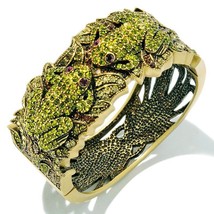  Details about  Heidi Daus Kissing Frog Crystals Bangle Bracelet 7-1/2&quot;  - £93.39 GBP