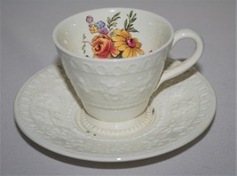 Wedgwood Wellesley AL9368 Footed Demitasse Cup &amp; Saucer Set #2649 - £19.27 GBP