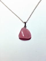 Natural Rose quartz necklace, pink crystal necklace, pink gemstone necklace - £15.95 GBP