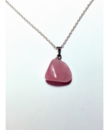 Natural Rose quartz necklace, pink crystal necklace, pink gemstone necklace - £15.72 GBP