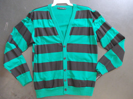 Green Black long sleeve Cardigan sweater Green long sleeve Cardigan Swea... - £18.68 GBP