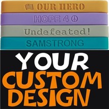 200 Custom Silicone Wristbands YOUR Color, Text &amp; Image - £107.60 GBP