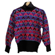 Vtg TYROLIA SKIWEAR Turtleneck Sweater Geometric Long Sleeve Wool Blend,... - $39.59