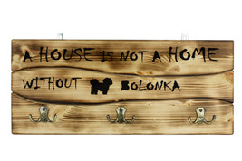 Bolonka, a wooden wall peg, hanger with the picture of a dog and the words - £40.75 GBP