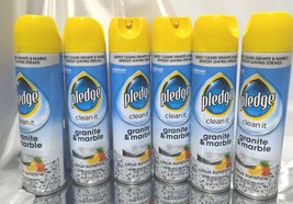 Lot 6 Pledge Clean It Granite &amp; Marble Cleaner Citrus Sunshine 9.7 oz. Ea  - €31,26 EUR