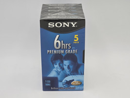 Sony T-120VL Premium Grade Blank VHS Videocassette Tapes 6 Hours 5 Pack - $19.34