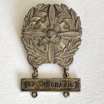 WWII US Army Air Force Technician Badge Sterling Large Size AP Mechanic Bar - $129.95