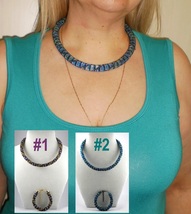 Lilac-Gold, Blue-Turquoise Jewelery set: beaded necklace - bracelet, Han... - $36.00+