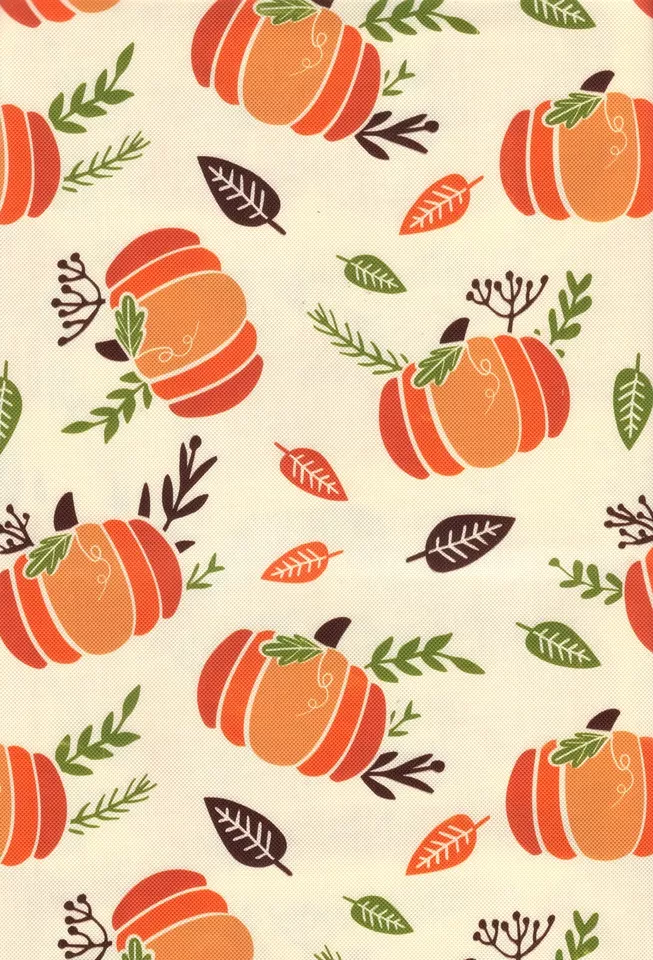 52&quot; x 70&quot; Fall Vinyl Tablecloth, Flanned Backed, Autumn Pumpkins &amp; Leaves - £28.01 GBP