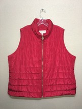 Michael Kors Crimson Red Puffer Vest MK Logo Charm Women&#39;s Plus SZ 2X NEW - £91.75 GBP