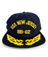 Vintage New Era USS New Jersey BB-62 Navy Military Snap Back Blue Yellow... - £15.14 GBP
