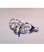 SILVER LEAPING DOLPHIN PIN/BROOCH WITH RHINESTONES - $6.83 CAD