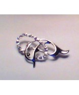 SILVER LEAPING DOLPHIN PIN/BROOCH WITH RHINESTONES - £3.99 GBP