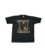 Vintage 80&#39;s Gold Foil Royal Egyptian Cats XL Single Stich Black T-Shirt... - $27.36 CAD